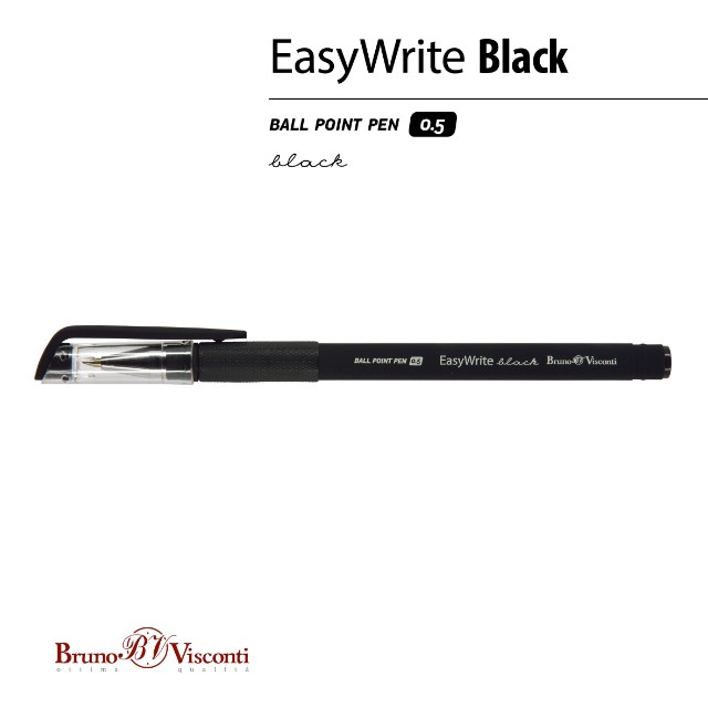 Ручка шариковая черная BV EasyWrite BLACK 05,мм Превью 2