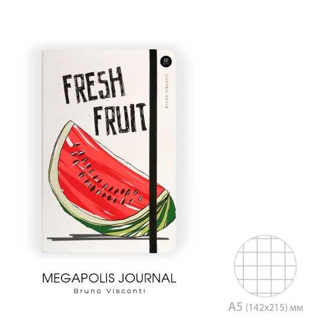 Зап. книжка А5 100л кл тв BV Megapolis journal Fresh & fruity Превью 1