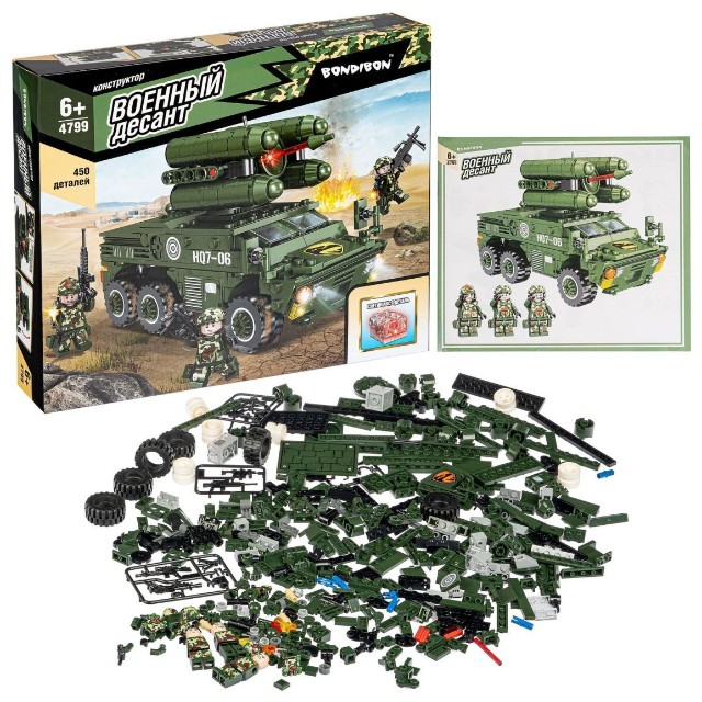 Конструктор Военный Десант Зенитная установка 450дет. Превью 4