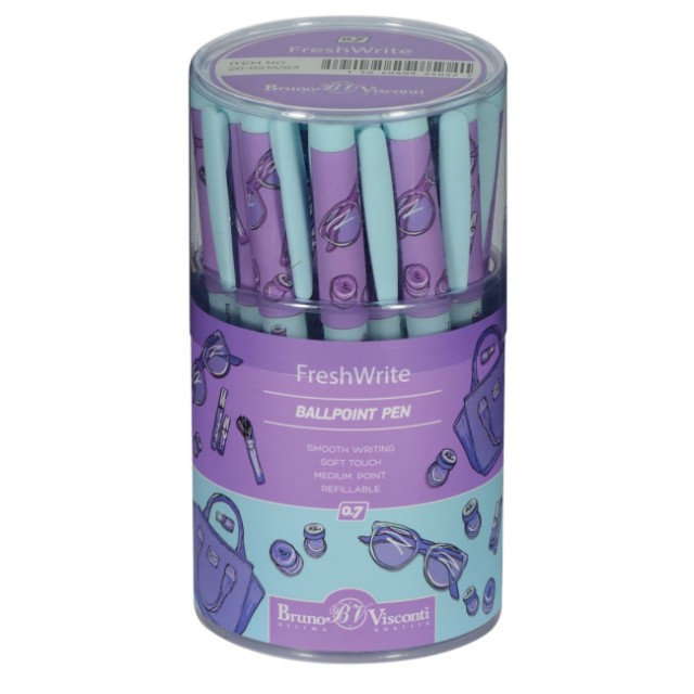 Ручка шариковая синяя BV FirstWrite Life Style. Lilac dream 0,7мм принт Превью 4