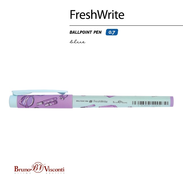 Ручка шариковая синяя BV FirstWrite Life Style. Lilac dream 0,7мм принт Превью 6