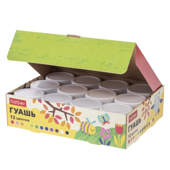 Гуашь 12цв Hatber Зайчик Превью 1