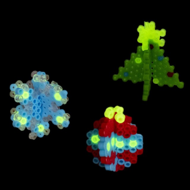 Творч Термомозаика 3D Ёлочные украшения 3шт с неоновыми бусинами Превью 6