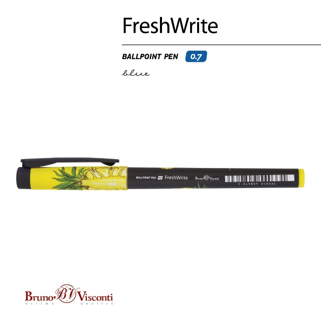 Ручка шариковая синяя BV FreshWrite. Fresh&Fruity. Ананас 0,7мм принт Превью 1