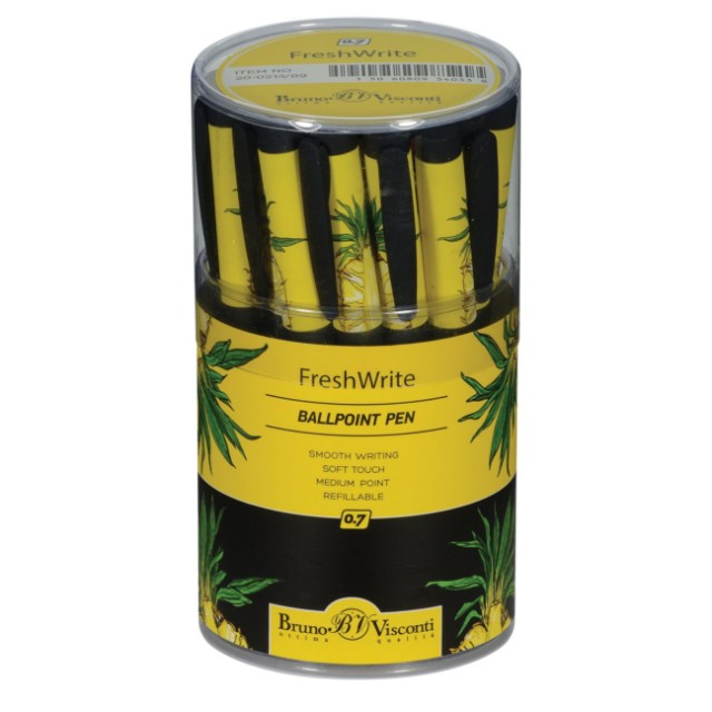 Ручка шариковая синяя BV FreshWrite. Fresh&Fruity. Ананас 0,7мм принт Превью 6