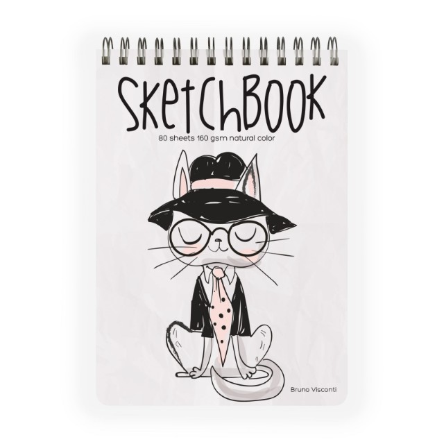 Скетчбук 185*250мм 80л тв спир BV Микс 4 вида 160гр/м2