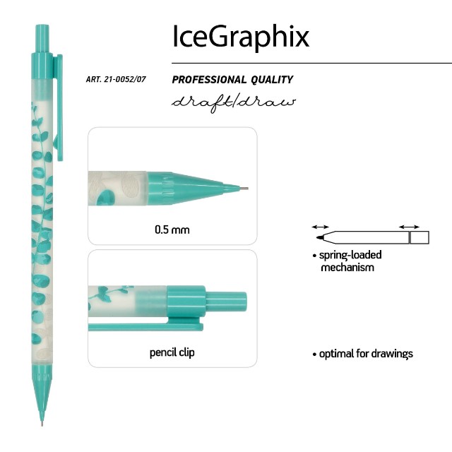 Карандаш мех. 0.5мм BV IceGraphix Веточки плюща Превью 5