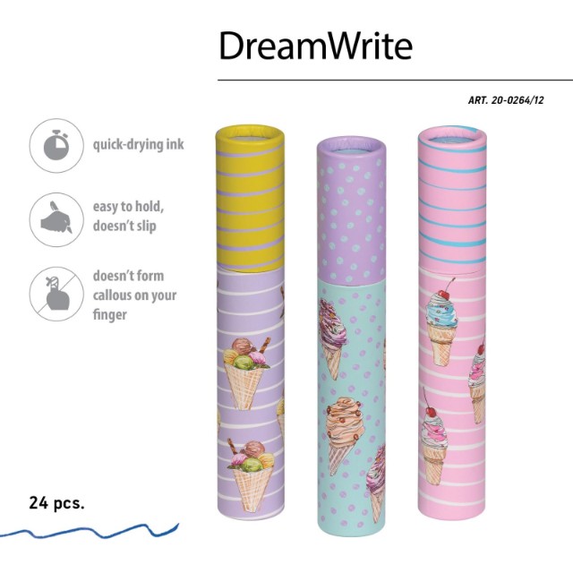 Ручка подар шар BV DreamWrite синяя 0,7мм Сахарный рожок Превью 3