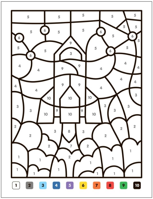 Раскраска Раскраски по номерам. В космосе Превью 1