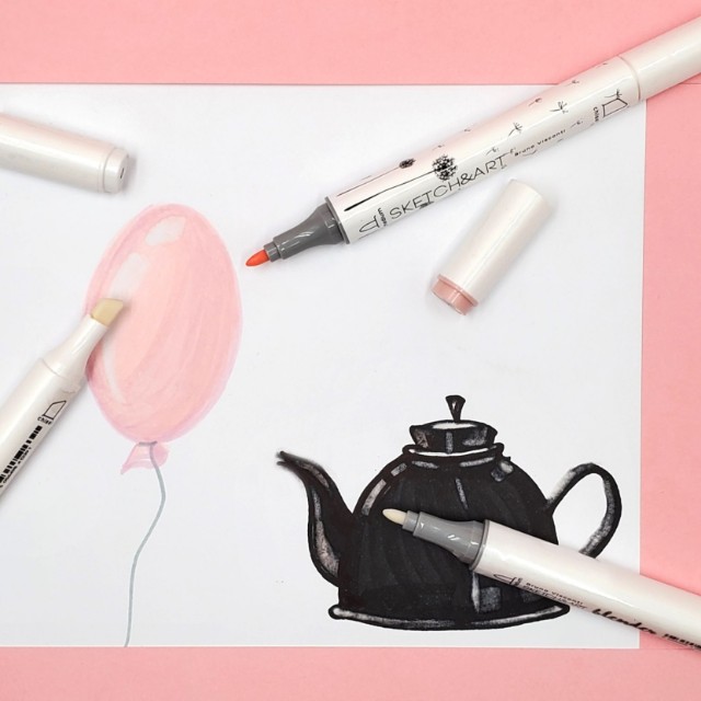 Маркер д/скетчинга двуст 1-6мм BV Sketch&Art блендер (поштучно) без пигмента Превью 3