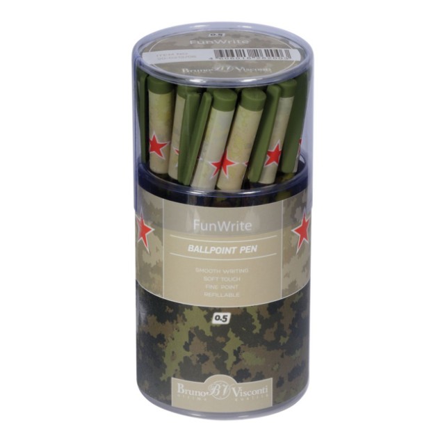Ручка шариковая синяя BV FunWrite Милитари 0.5мм Превью 7