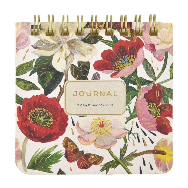 Блокнот А7 60л лин спир BV Пионы