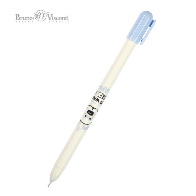 Ручка гелевая синяя BV CoolWrite Собака 0,38мм принт Превью 1