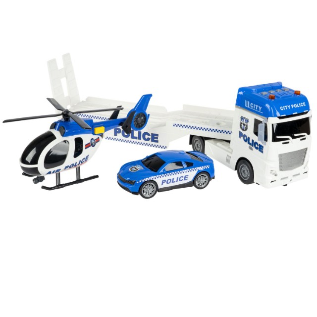 Машина Автовоз Полиция: вертолёт и машина многофункциональная инерционная пласт. Превью 1