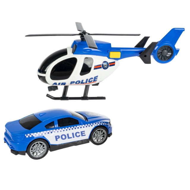 Машина Автовоз Полиция: вертолёт и машина многофункциональная инерционная пласт. Превью 7