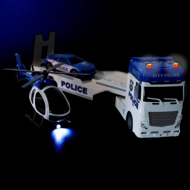 Машина Автовоз Полиция: вертолёт и машина многофункциональная инерционная пласт. Превью 2