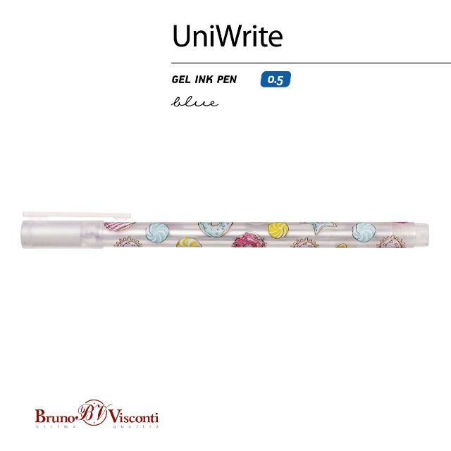 Ручка гелевая синяя BV UniWrite. Сладкое настроение 0,5мм Превью 4