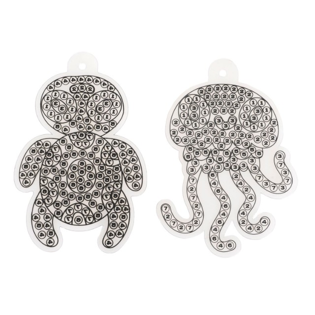 Творч Алмазная мозаика Наклейки на окно многоразовые Морские обитатели Превью 3