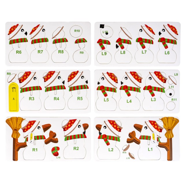 Пазл 3D Снеговик 28 деталей. Превью 6