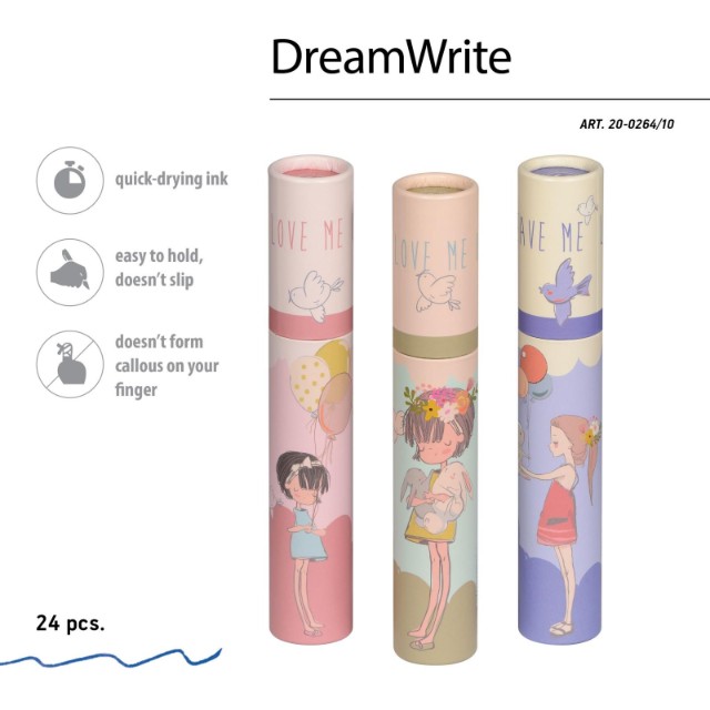 Ручка подар шар BV DreamWrite синяя 0,7мм Девочка и кролики Превью 2