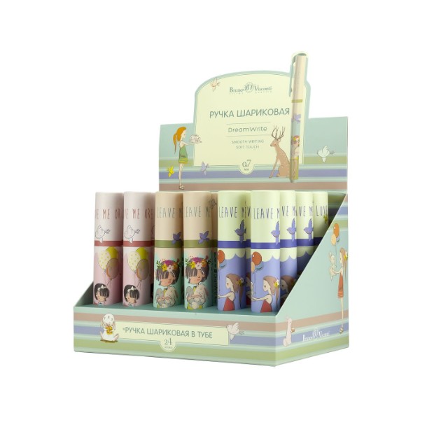 Ручка подар шар BV DreamWrite синяя 0,7мм Девочка и кролики Превью 3