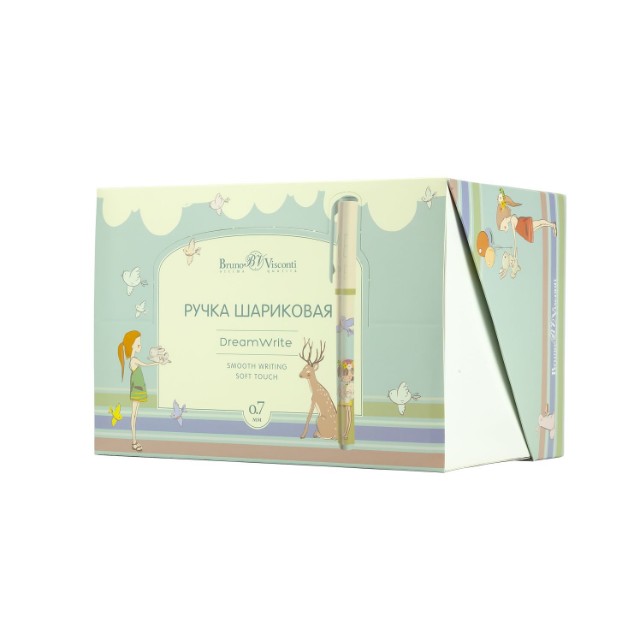 Ручка подар шар BV DreamWrite синяя 0,7мм Девочка и кролики Превью 5