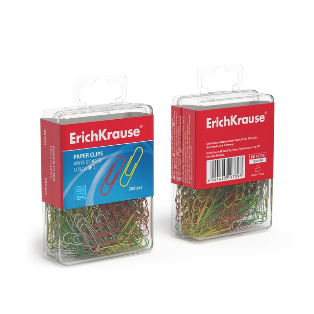 Скрепки 28мм 200шт цветные пл/уп Превью 3