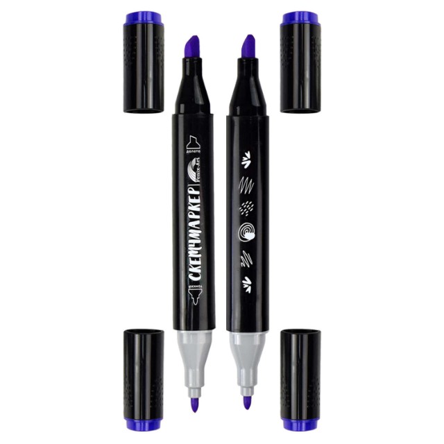 Маркеры д/скетчинга двуст 24цв 1-6,2мм основные цвета Квокка Превью 9