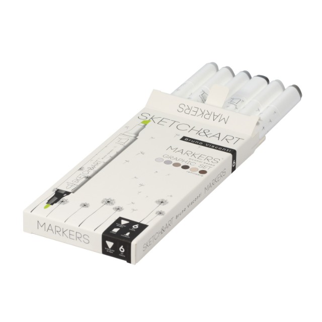 Маркеры д/скетчинга двуст 6цв 1-6мм BV Sketch&Art Графика Превью 3