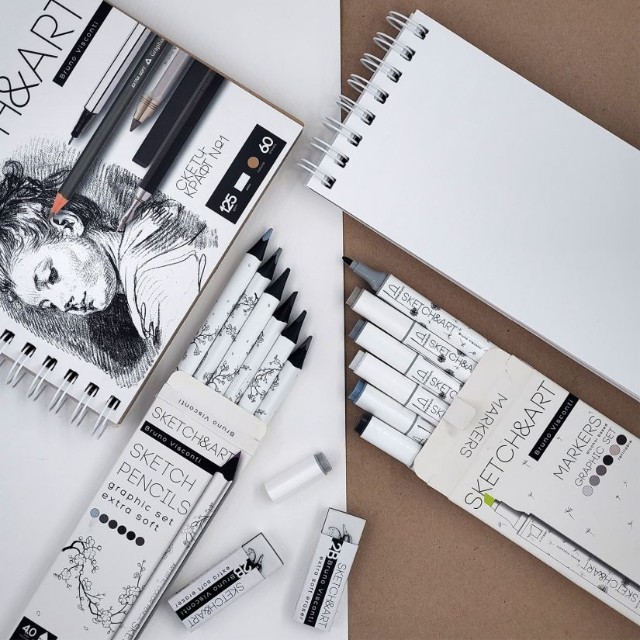 Маркеры д/скетчинга двуст 6цв 1-6мм BV Sketch&Art Графика Превью 2