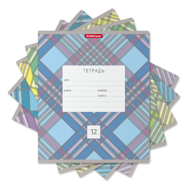Тетрадь 12л линейка Optima Check ассорти