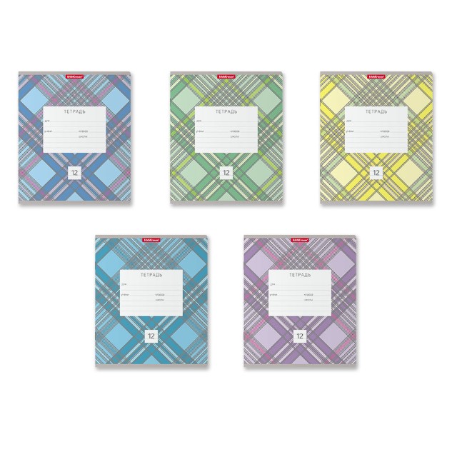 Тетрадь 12л линейка Optima Check ассорти Превью 4