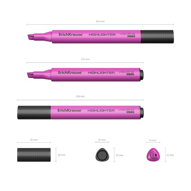 Маркер-выделитель розовый Visioline V-17 Превью 1