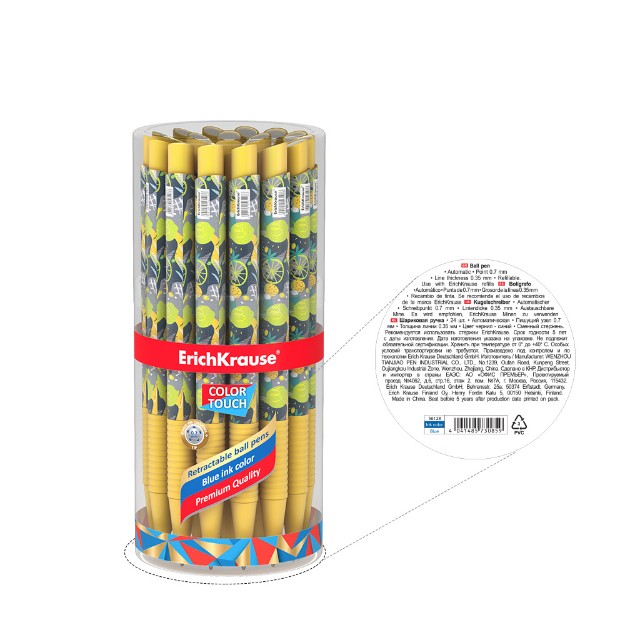 Ручка шариковая синяя EK ColorTouch Lime автомат Превью 3