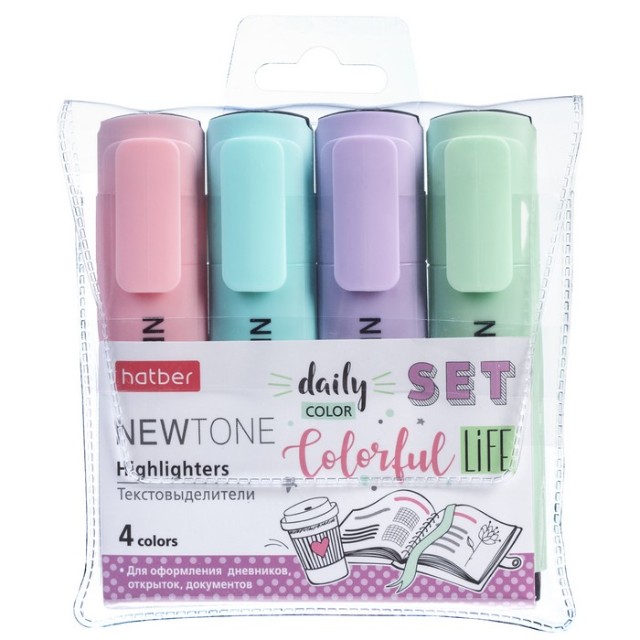 Маркеры-выделители 4шт 1-5мм пастель Превью 1