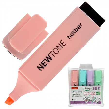 Маркеры-выделители 4шт 1-5мм пастель