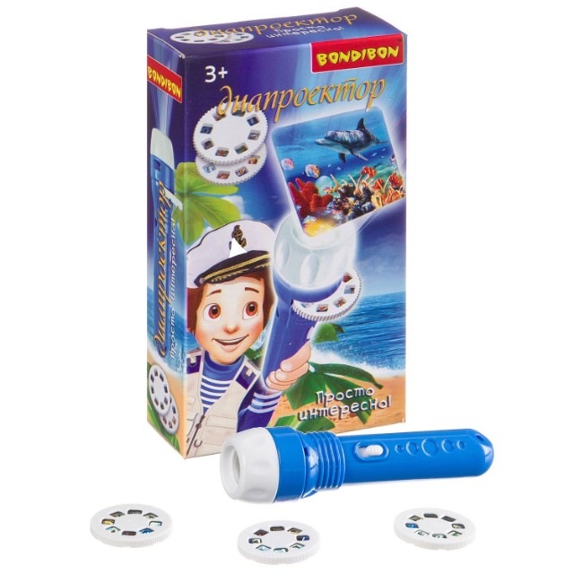 Диапроектор-фонарик 3 диска со слайдами (животные) Превью 2