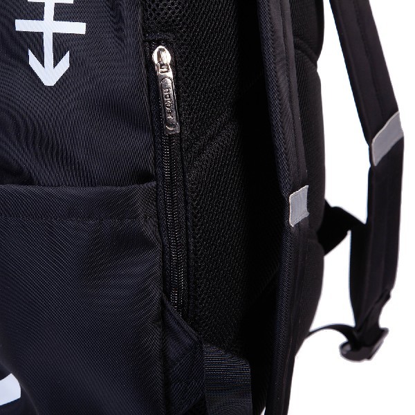 Рюкзак молодежный Hatber Спорт-шик Черный 1 отделение 3 кармана и 1 потайной на спинке светоотраж Превью 5