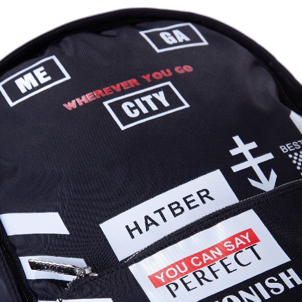 Рюкзак молодежный Hatber Спорт-шик Черный 1 отделение 3 кармана и 1 потайной на спинке светоотраж Превью 4
