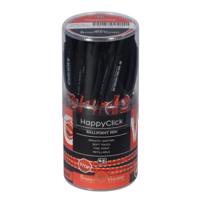 Ручка шариковая синяя BV HappyClick Keep Away Stop 0,5мм принт Превью 6