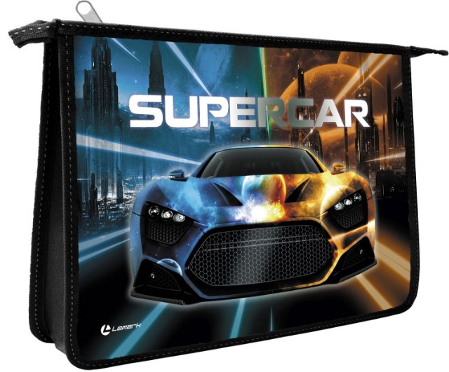 Папка для тетрадей А4 1отд на молнии Lamark Supercar