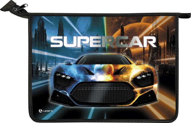 Папка для тетрадей А4 1отд на молнии Lamark Supercar Превью 1