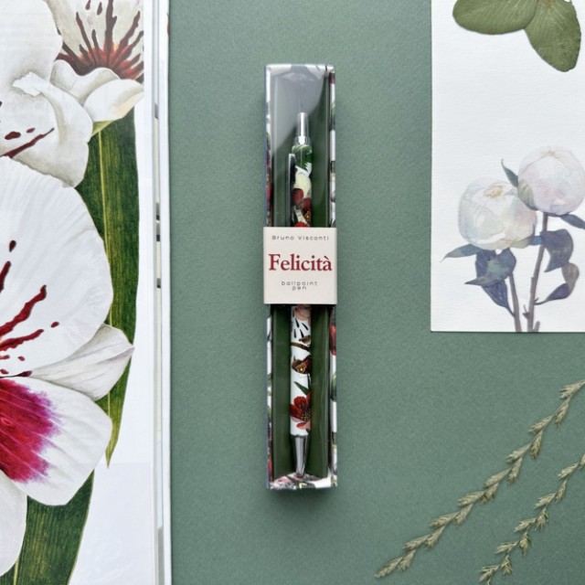 Ручка подар шар BV Felicita синяя 0,7мм Пионы Превью 2