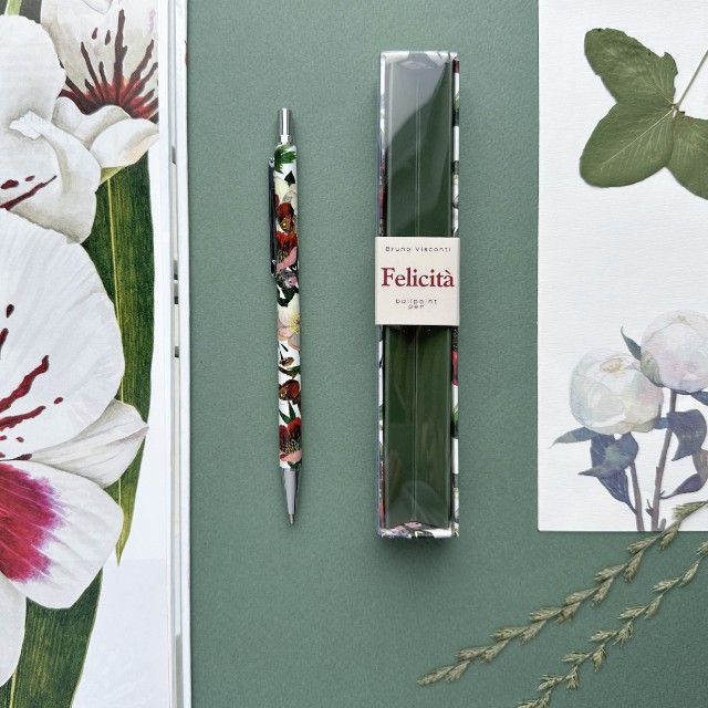 Ручка подар шар BV Felicita синяя 0,7мм Пионы Превью 7