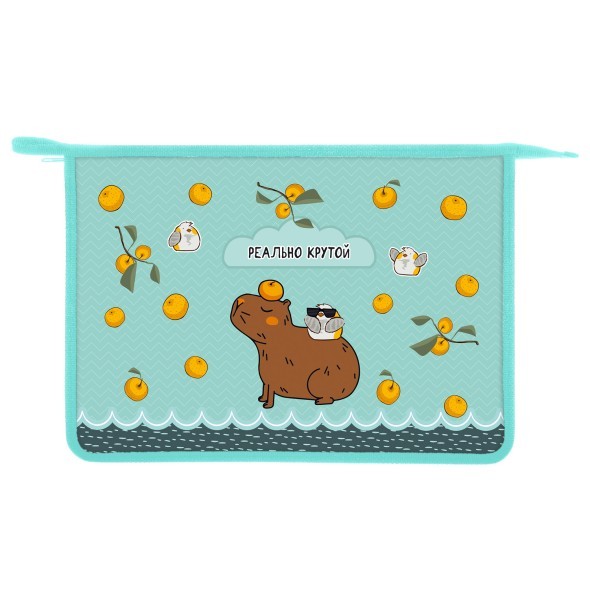 Папка для тетрадей А4 1отд на молнии Hatber Реально крутой Капибара Превью 1