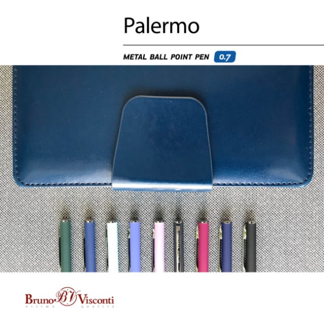 Ручка подар шар BV Palermo синяя 0,7мм фиолет корп поворот Превью 8