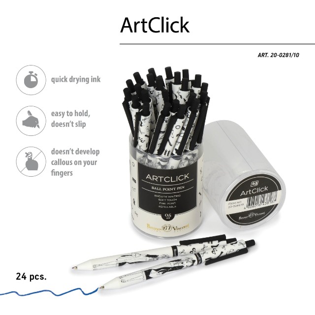 Ручка шариковая синяя BV ArtClick. Модница 0.5 мм принт авт Превью 2