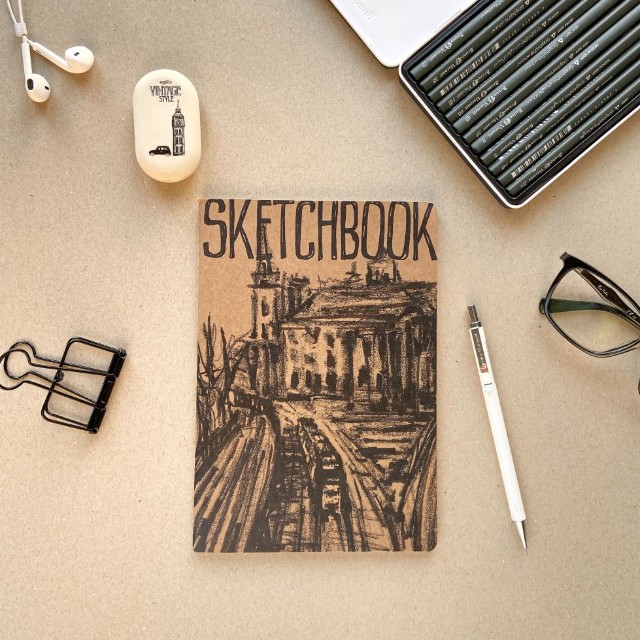 Скетчбук В5 60л BV Микс 4 вида крафт Превью 1