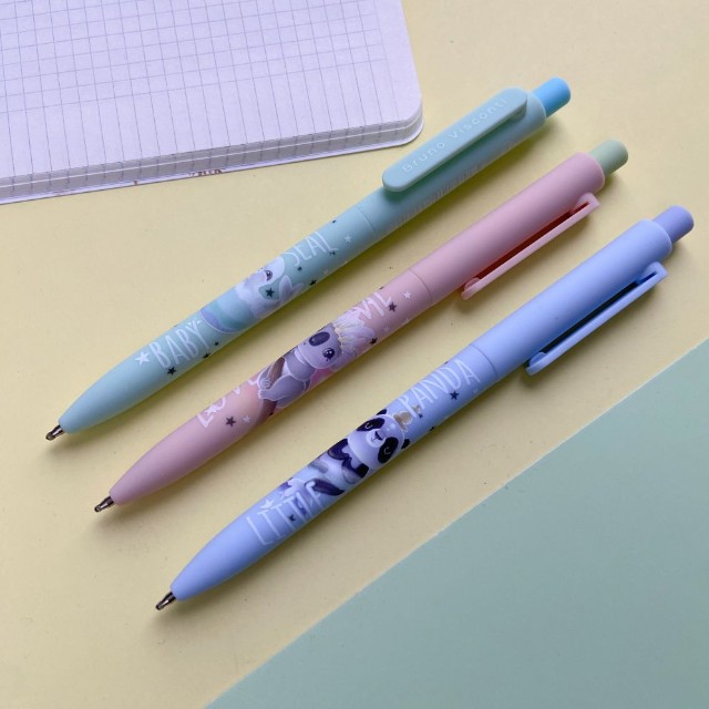 Ручка шариковая синяя BV FunClick Милота зашкаливает 0,7мм принт Превью 5