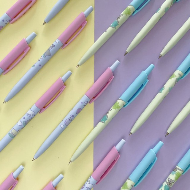 Ручка шариковая синяя BV HappyClick Sweet Animals Ламы в облачках 0,5мм принт Превью 2